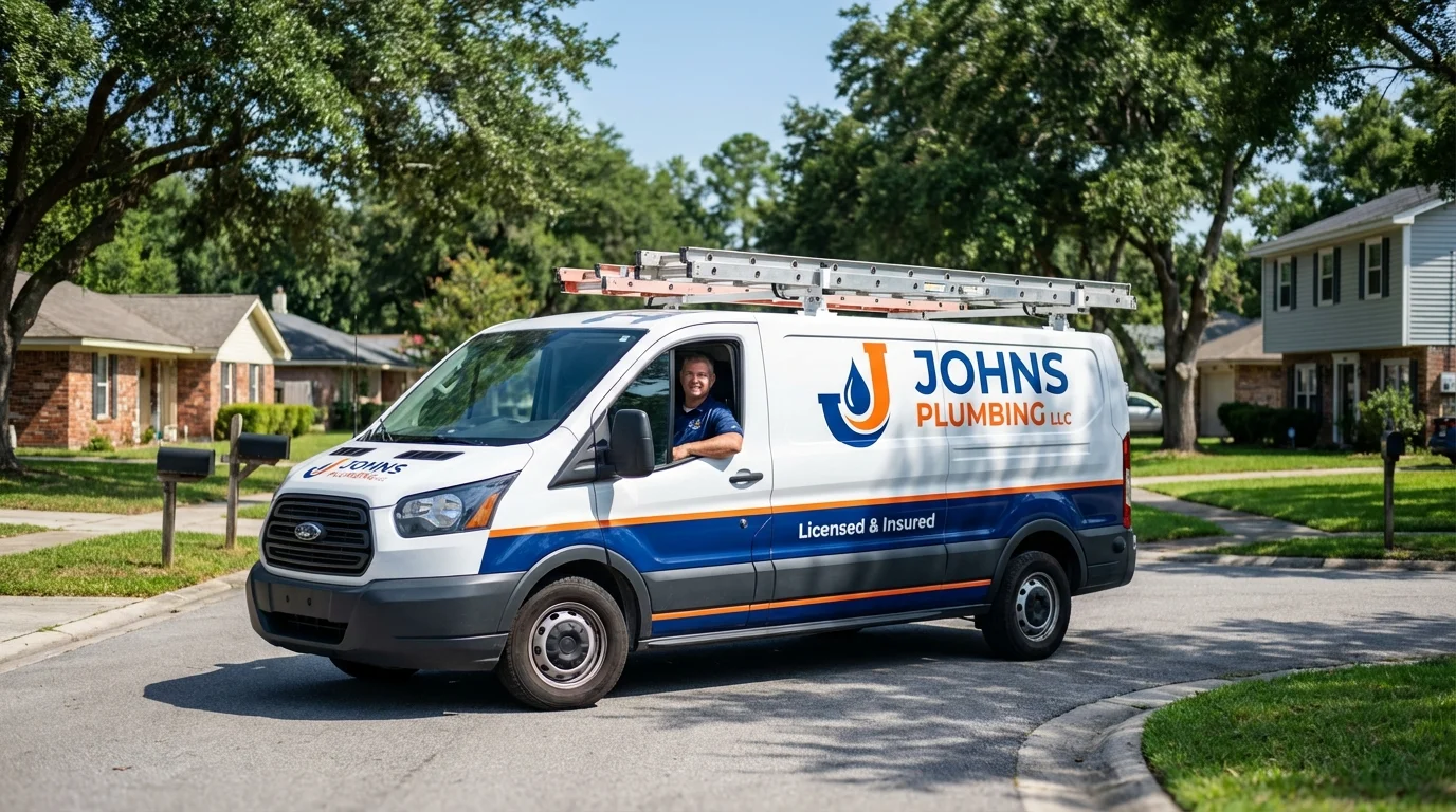 Johns Plumbing LLC service van in Cedarburg, WI