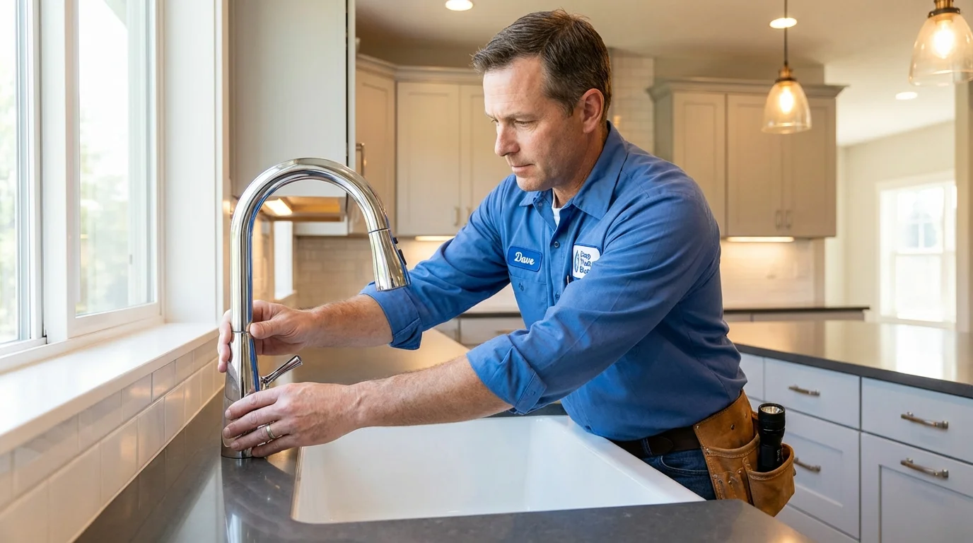 Kitchen faucet installation by Johns Plumbing LLC in Cedarburg